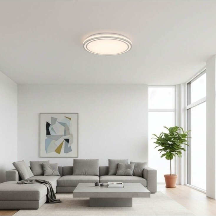 LED Ceiling Light, 36W, White/Silver, CCT Light 4