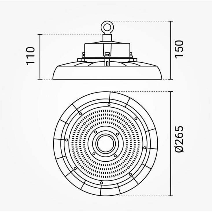 LED Ufo High Bay Light, 90°, 150Lm/W, 100W, Neutral Light 4