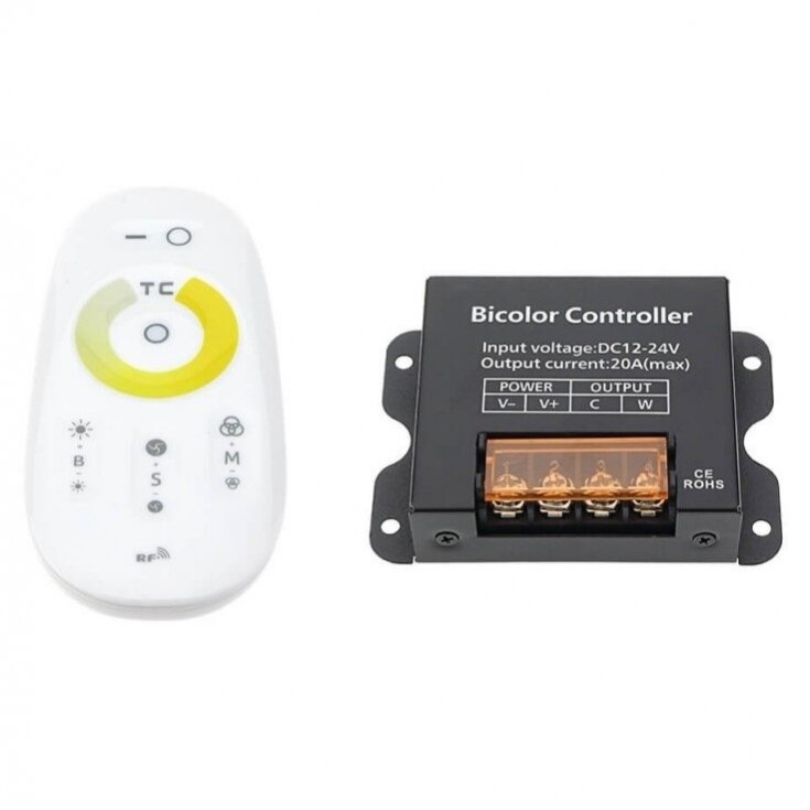 LED CCT Controller, 12-24V, 10A/Ch, with RF Remote Console 1