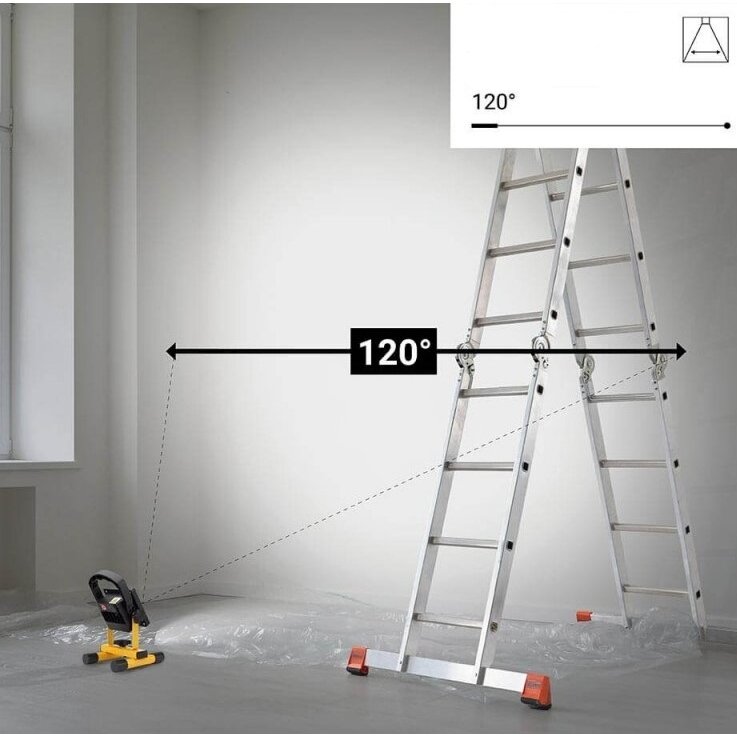 LED prožektorius, nešiojamas, įkraunamas, 10W, šalta balta šviesa 4