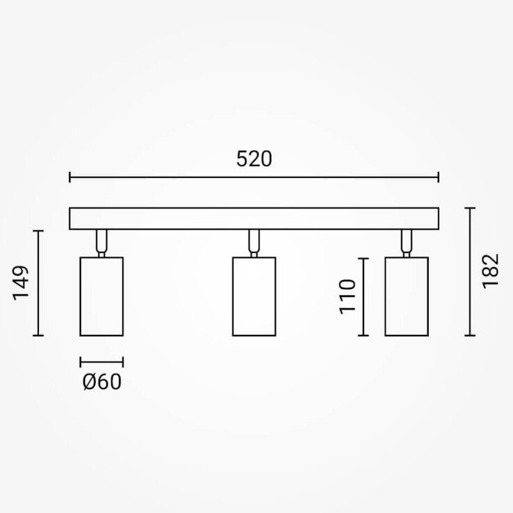LED Spotlight Fixture, Three Heads, White 2