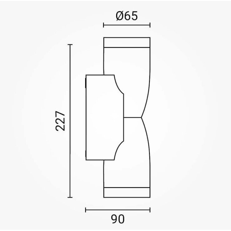 LED Wall Lamp, 2xGU10, Spindle, Black 4