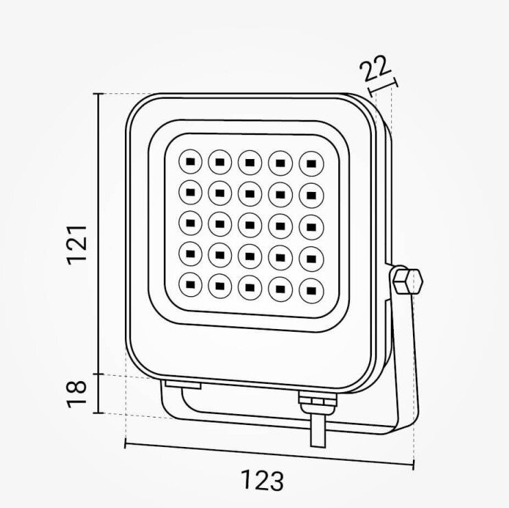 LED prožektorius, juodas, 20W, šilta balta šviesa 5