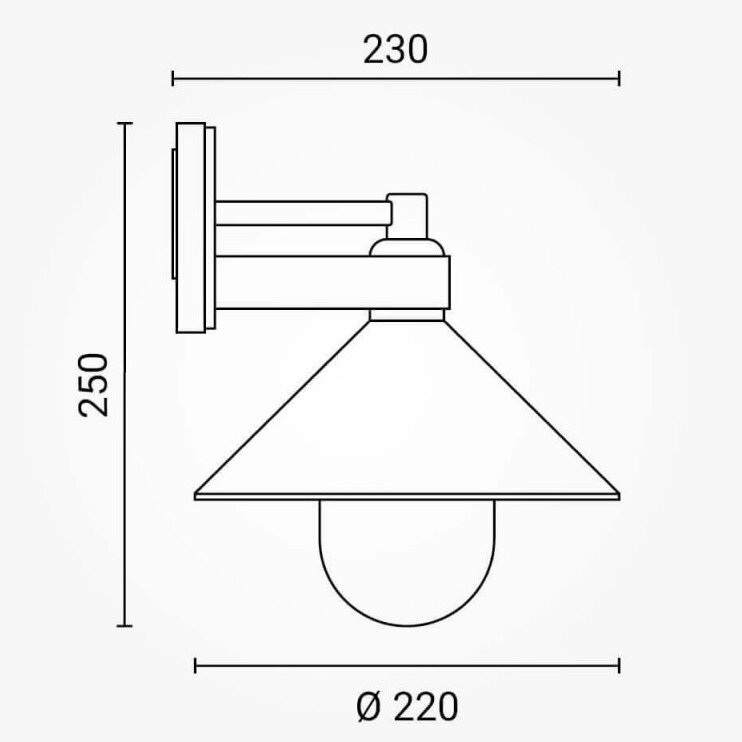 LED sieninis šviestuvas, juodas, kūgis, 1 lizdas, Max 40W 4