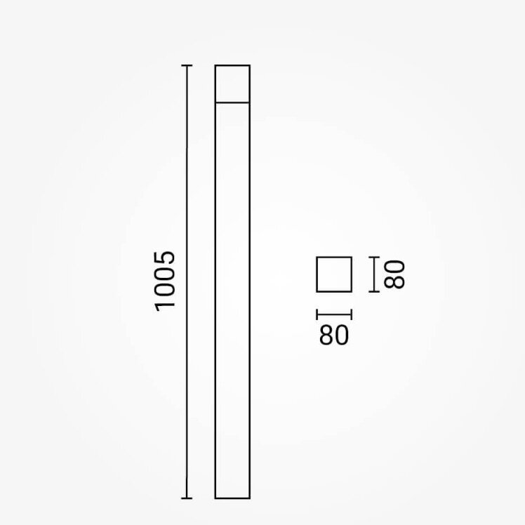 LED vejos lempa, 100cm, tamsiai pilka 2