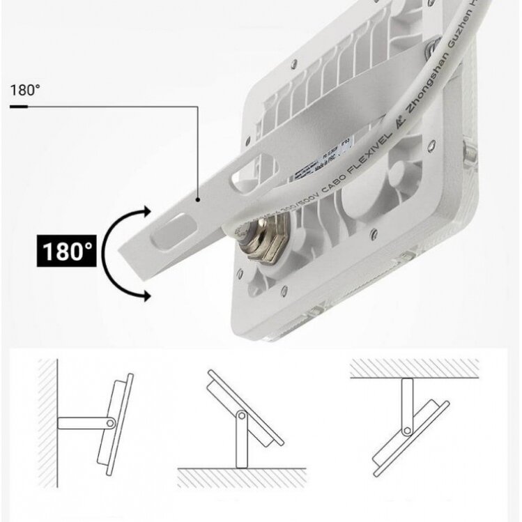 LED Floodlight, White, 100Lm/W, 10W, Warm Light 2