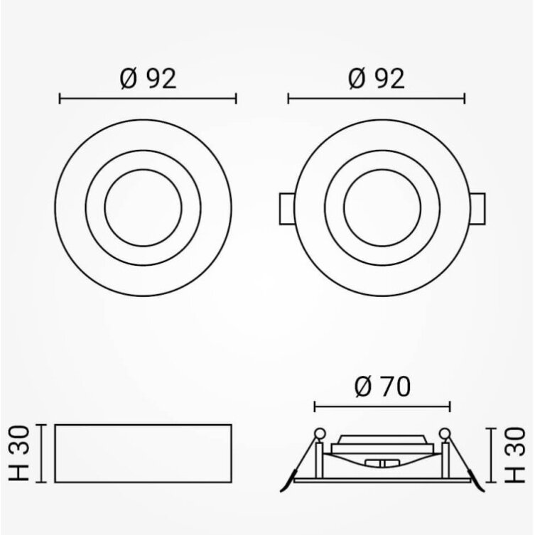 LED Downlight, 5W, White, Adjustable, CCT 4