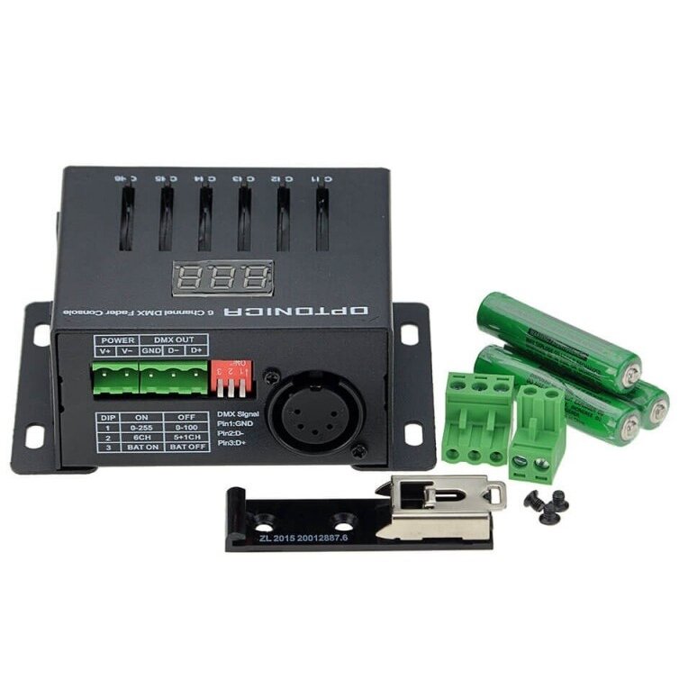 LED DMX Sliding Fader Console, 6 Channel 2