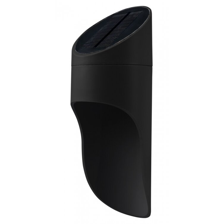 LED Solar Wall Light, Black, 0.5W, Neutral Light