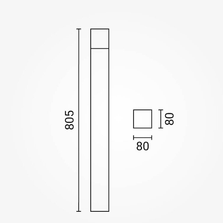 LED Lawn Lamp, 80cm, Dark Grey 2