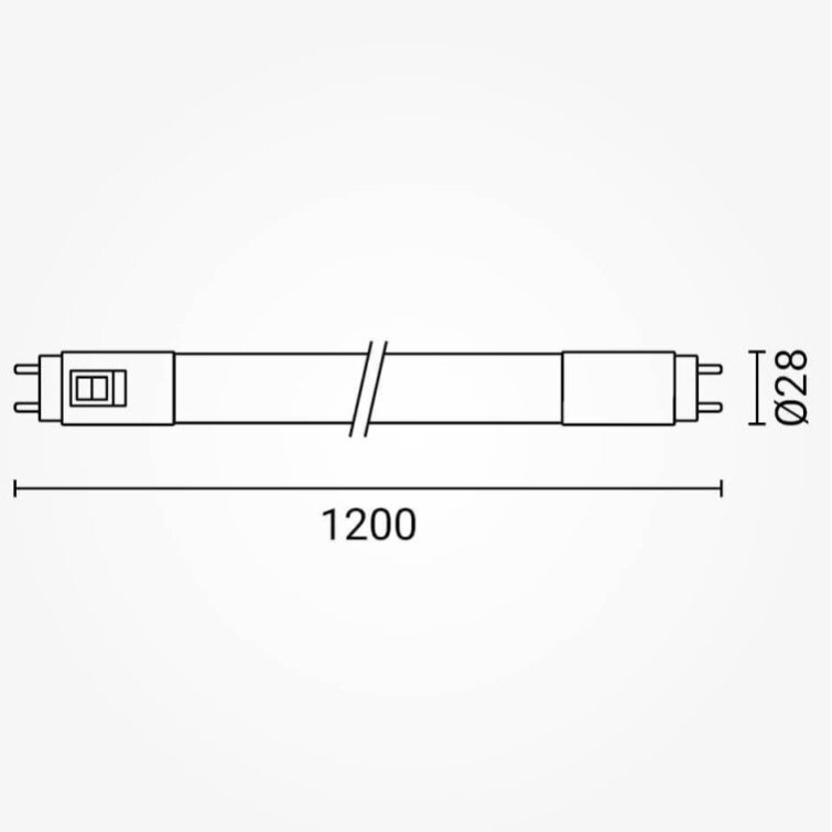 LED lempa T8 18W, stiklinė, CCT 2