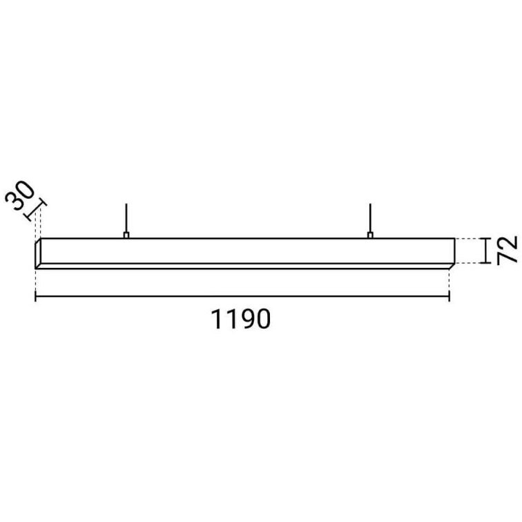 LED Linear Suspended Light, UP-Down, Non-Linkable, 50W, Silver Body, Neutral Light 3