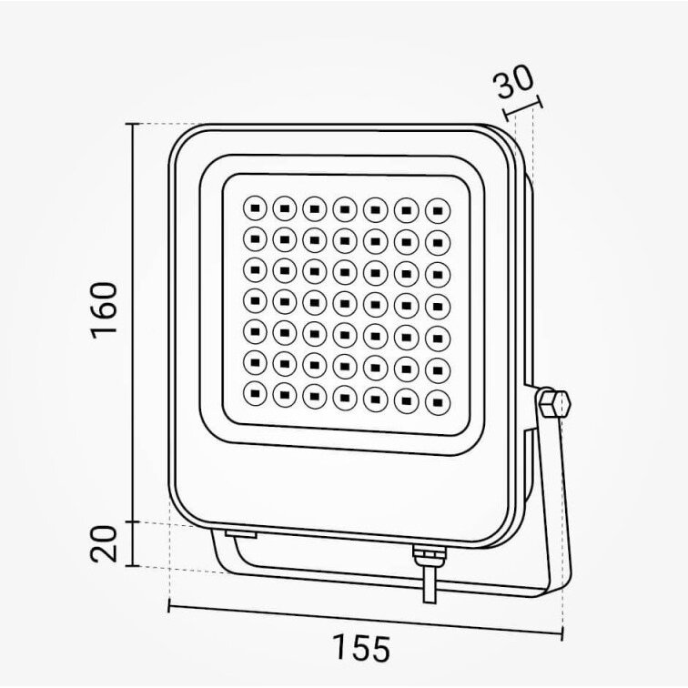 LED prožektorius, juodas, 30W, Žalia 2