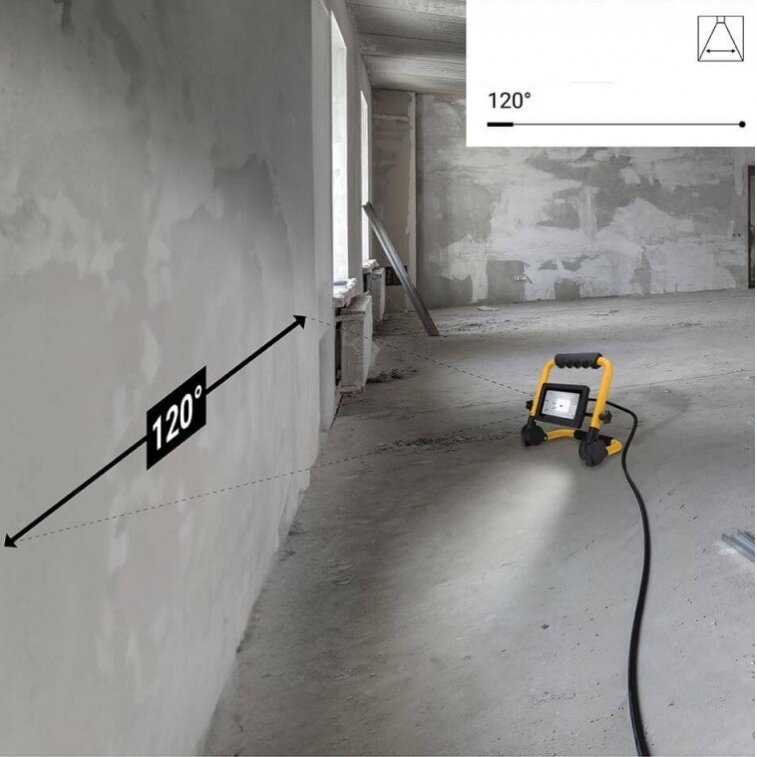 LED prožektorius, nešiojamas, 20W, šalta balta šviesa 5