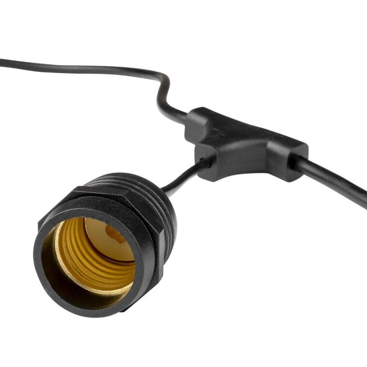 LED Outdoor String Light, Black, 6m, 10Pcs., Suspended Sockets, without Bulbs 1