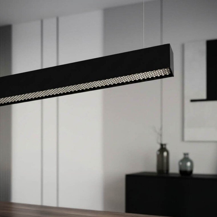 LED Linear Light, 38W, Black Body, CCT, Honey Comb Reflector 5