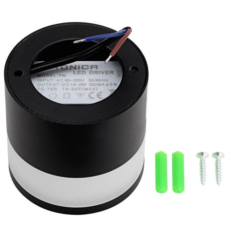 LED Surface Downlight, 7W, Round, Black 1