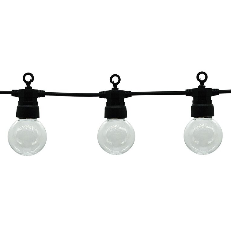 LED lauko girlianda, juoda, 13m, 20 lizdų, 6W, šalta balta šviesa