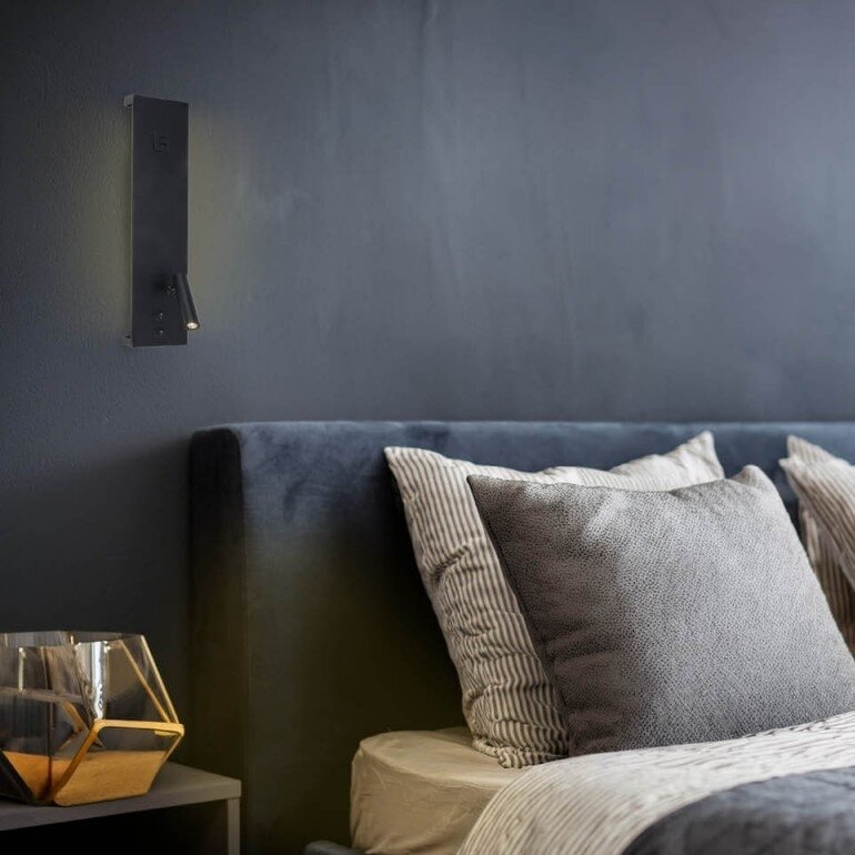 LED sieninis šviestuvas, 11W, ON/OFF jungiklis, USB, juodas, neutrali balta šviesa 5 LED sieninis šviestuvas, 11W, ON/OFF jungiklis, USB, juodas, neutrali balta šviesa 5