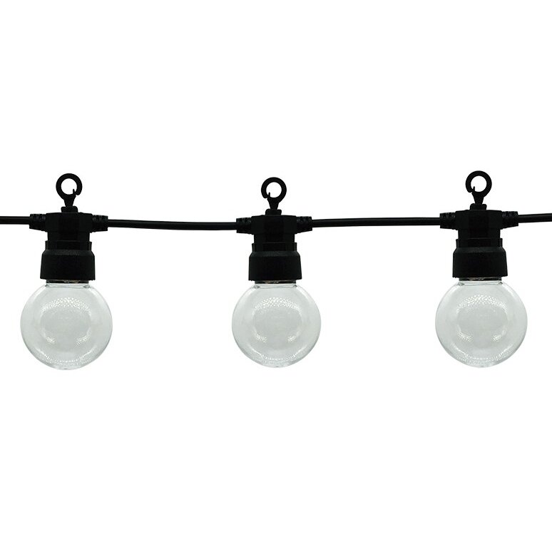 LED lauko girlianda, juoda, 13m, 20 lizdų, 6W, šilta balta šviesa LED lauko girlianda, juoda, 13m, 20 lizdų, 6W, šilta balta šviesa
