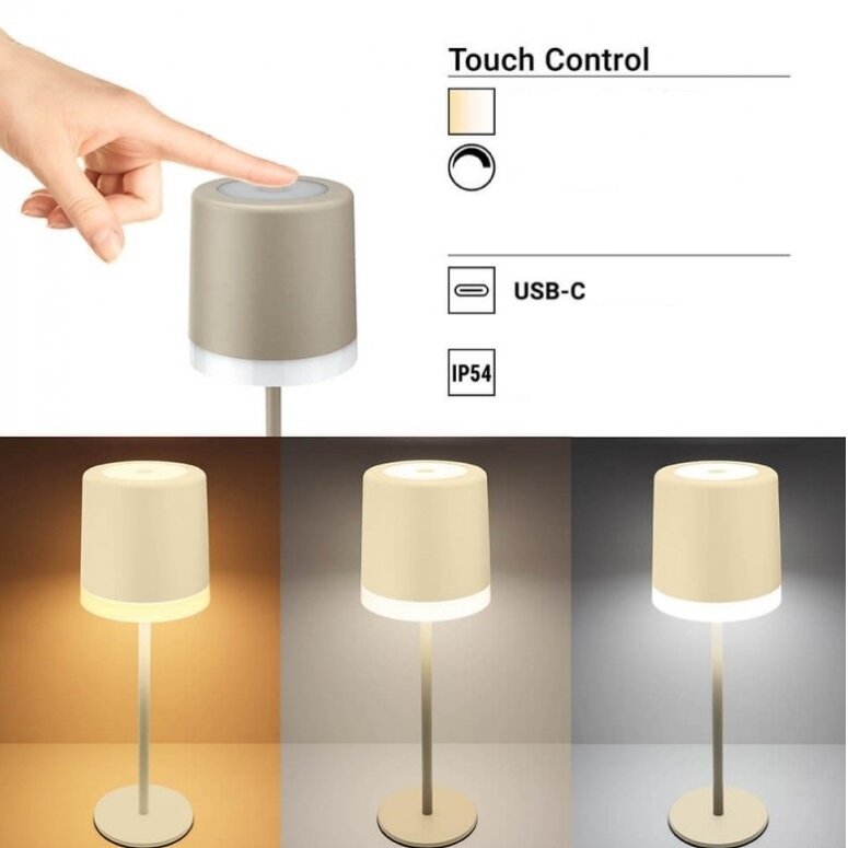 LED Rechargeable Table Lamp, 2.5W, CCT 3000K-6000K 1