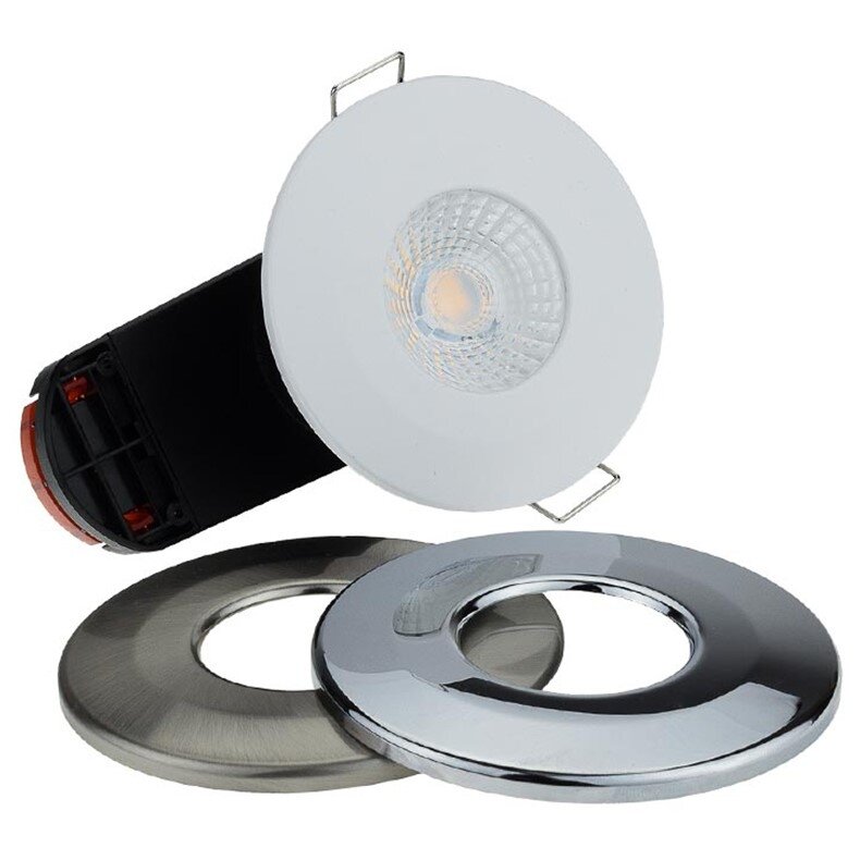 LED Fire Rated Fixture, Interchangeable Bezel, 6W, Warm Light