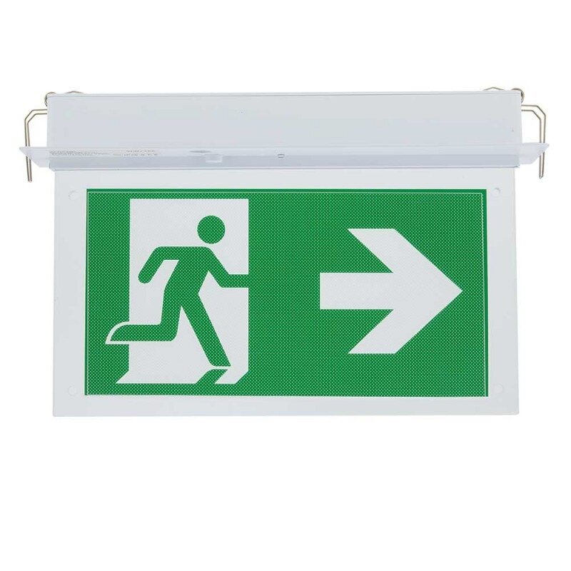 LED Recessed Fixed Emergency Exit Light, 2W, 3 Hours, with PVC Legend, White Light 1 LED Recessed Fixed Emergency Exit Light, 2W, 3 Hours, with PVC Legend, White Light 1
