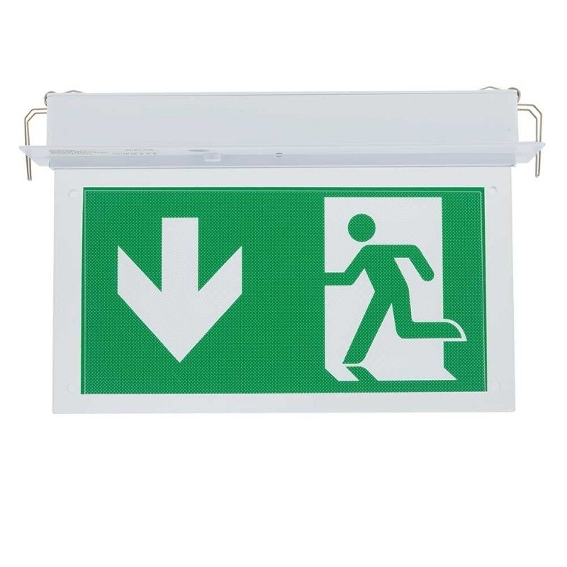 LED Recessed Fixed Emergency Exit Light, 2W, 3 Hours, with PVC Legend, White Light 2 LED Recessed Fixed Emergency Exit Light, 2W, 3 Hours, with PVC Legend, White Light 2