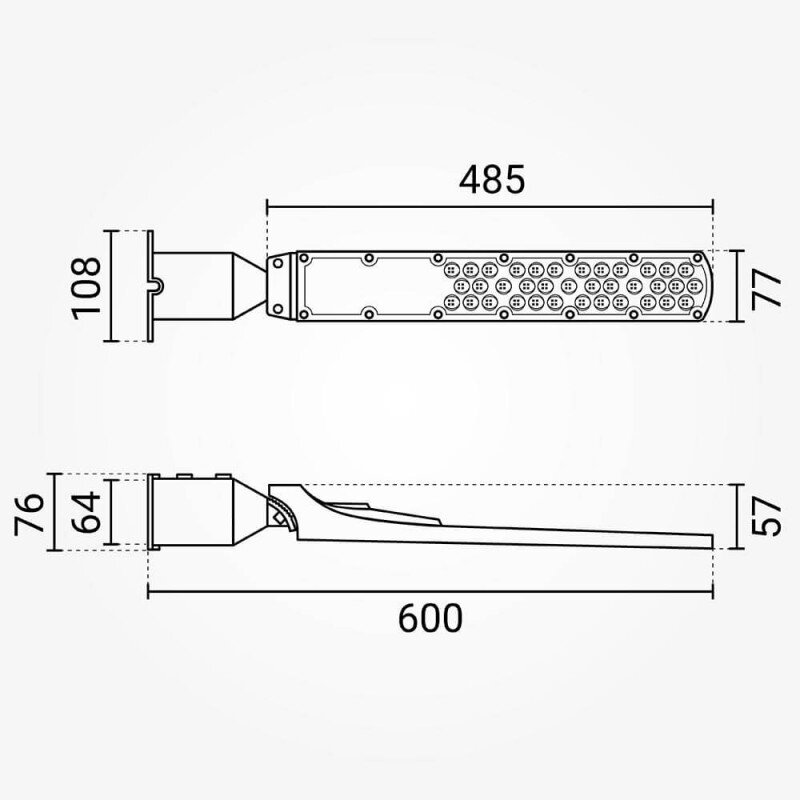 LED gatvės šviestuvas, reguliuojamas spindulys, 3 metai garantija, 100Lm/W, 100W, neutrali balta šviesa 3