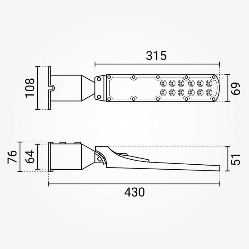 LED gatvės šviestuvas, reguliuojamas spindulys, 3 metai garantija, 100Lm/W, 30W, šalta balta šviesa 3 LED gatvės šviestuvas, reguliuojamas spindulys, 3 metai garantija, 100Lm/W, 30W, šalta balta šviesa 3