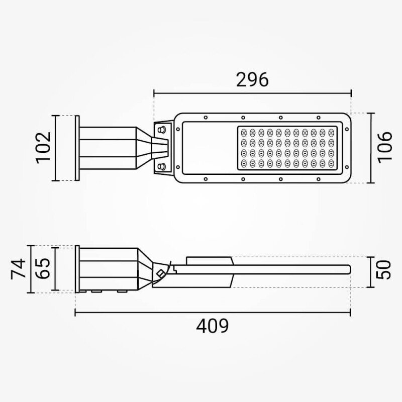 LED Street Light, Adjustable Beam, 30W, Warm Light 3