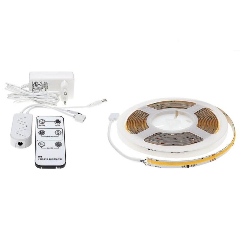 LED juostos rinkinys, 8W/m, 720Lm/m, 24V, nuotolinis valdymas, neutrali balta šviesa LED juostos rinkinys, 8W/m, 720Lm/m, 24V, nuotolinis valdymas, neutrali balta šviesa