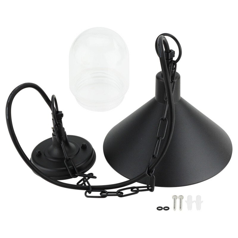 LED kabanti lempa, E27, juoda 2