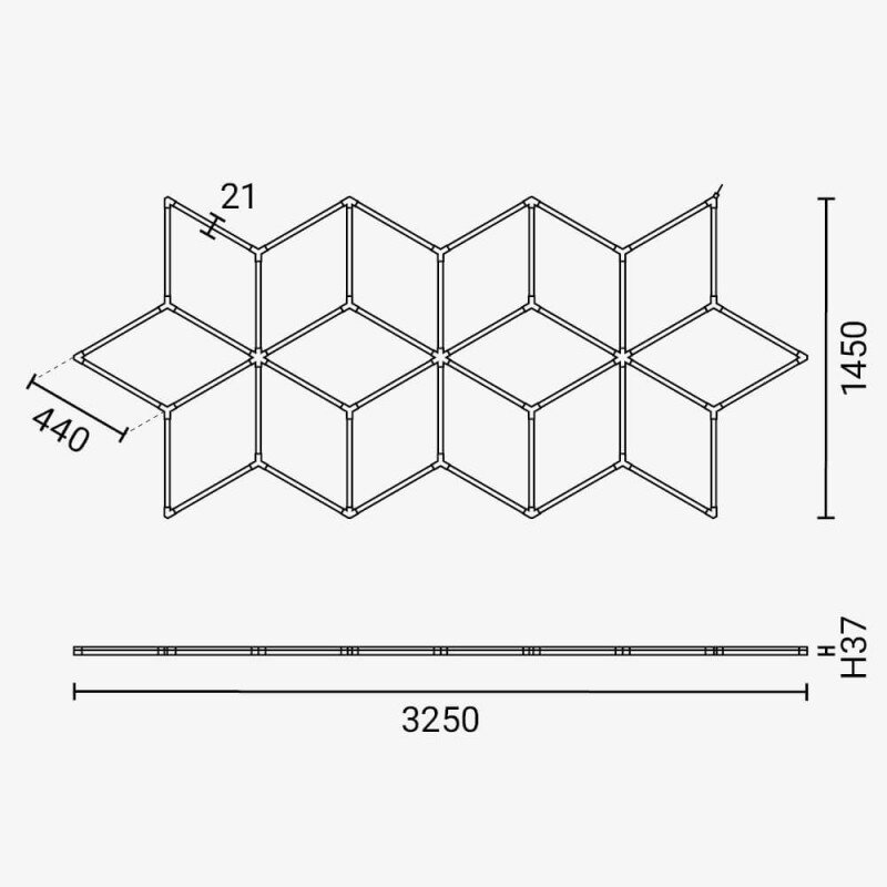LED Hexagon Lights, 16HEX, 294W, White Light 3