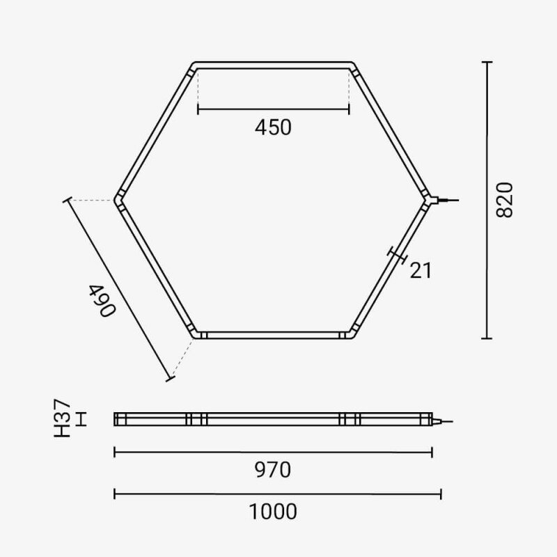 LED Hexagon Lights, 1HEX, 42W, White Light 4
