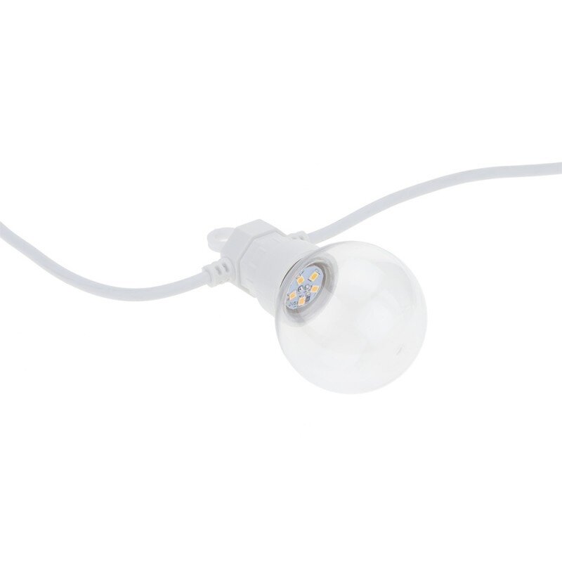 LED lauko girlianda, balta, 13m, 20 lizdų, 6W, šilta balta šviesa 2 LED lauko girlianda, balta, 13m, 20 lizdų, 6W, šilta balta šviesa 2