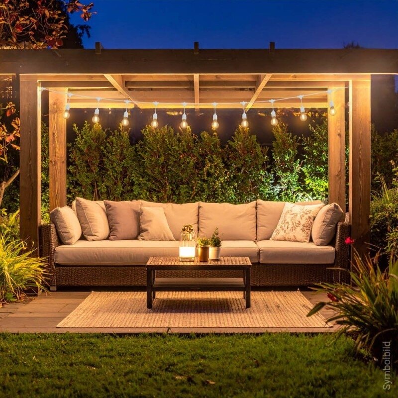 LED lauko girlianda, balta, 14.4m, 15 kabančių lizdų, be lempučių 3