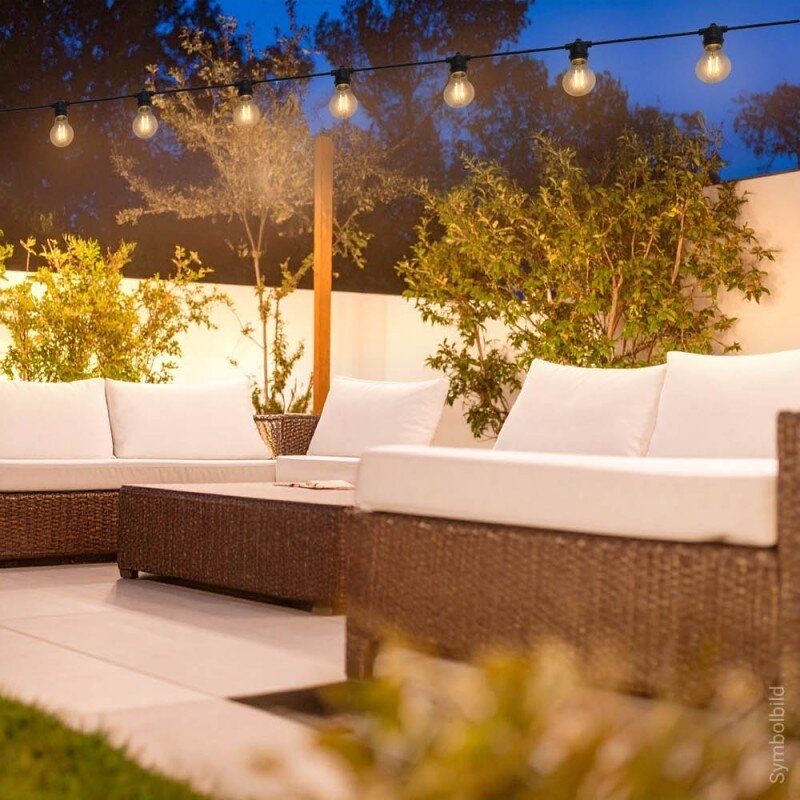 LED Outdoor String Light, Black, 14.4m, 15Pcs., without Bulbs 4