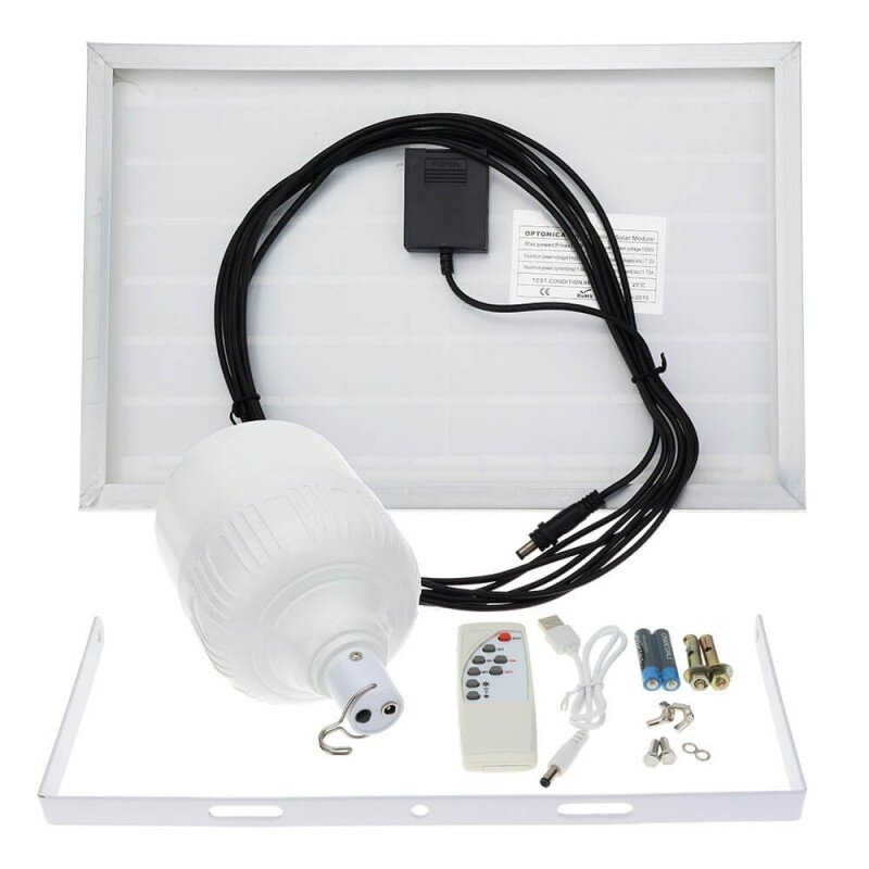 LED Solar Bulb with Solar Panel, 8W, White Light 4
