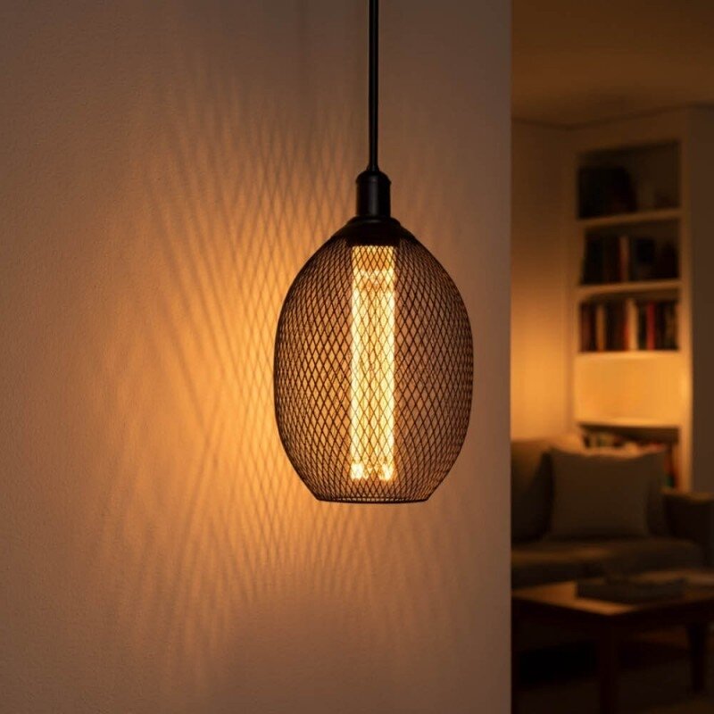 LED lemputė E27 2.5W, ažūrinis gaubtas, juodas, šilta balta šviesa 2 LED lemputė E27 2.5W, ažūrinis gaubtas, juodas, šilta balta šviesa 2