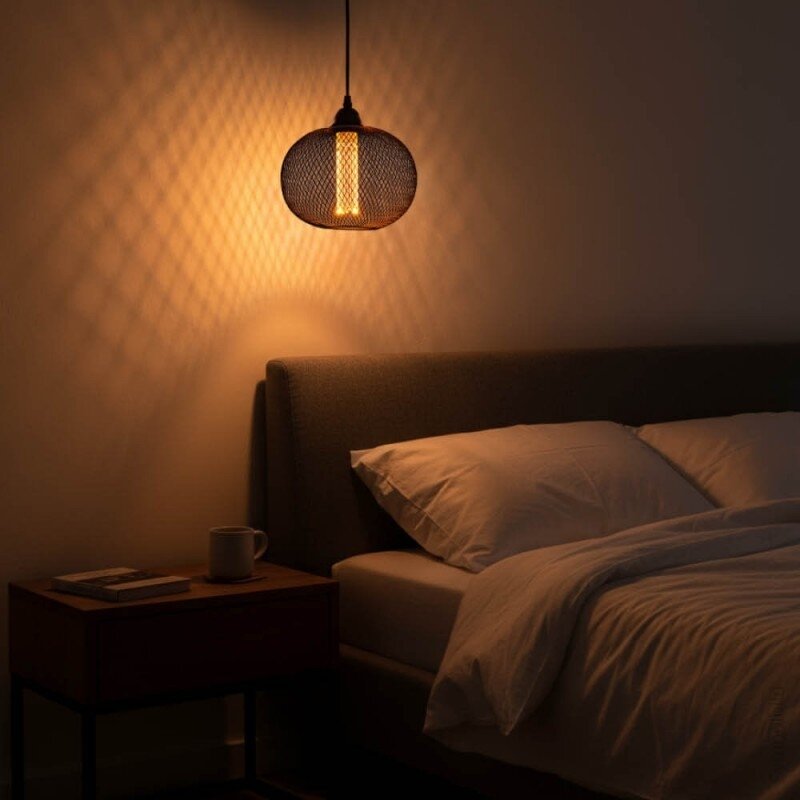 LED lemputė E27 2.5W, ažūrinis gaubtas, juodas, šilta balta šviesa 2