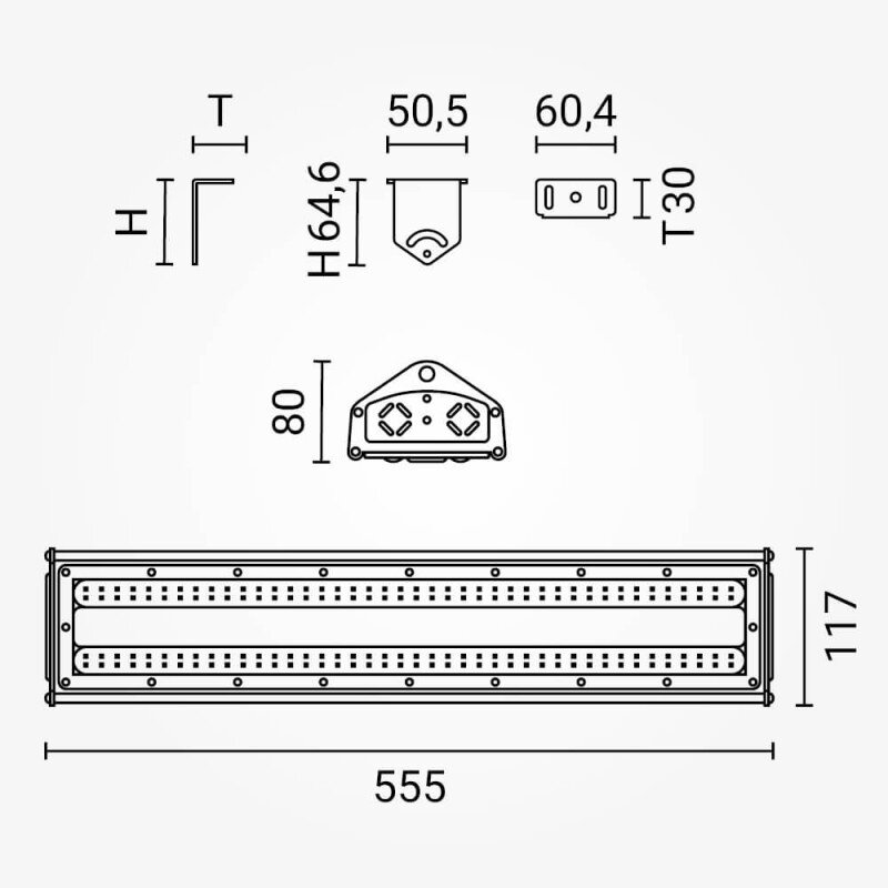 LED Linear High Bay Light, 100W, White Light, IP65, IK08 4