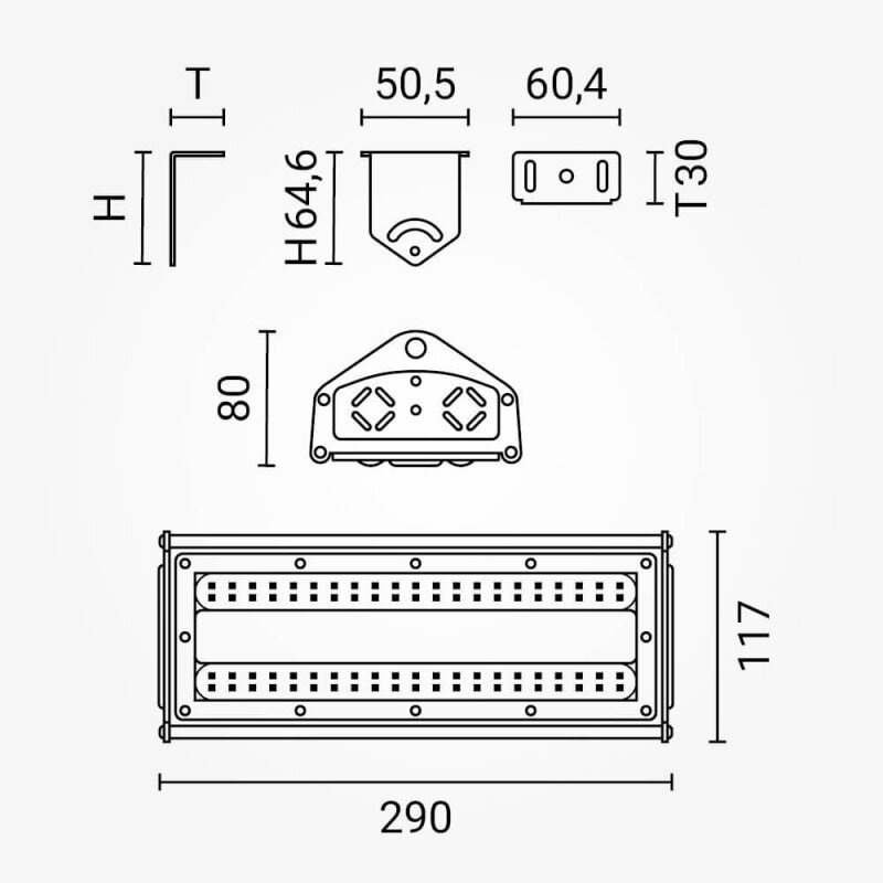LED Linear High Bay Light, 50W, White Light, IP65, IK08 4