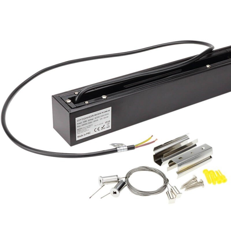 LED Linear Suspended Light, 40W, Black Body, 3 Years Warranty, Neutral Light 1 LED Linear Suspended Light, 40W, Black Body, 3 Years Warranty, Neutral Light 1