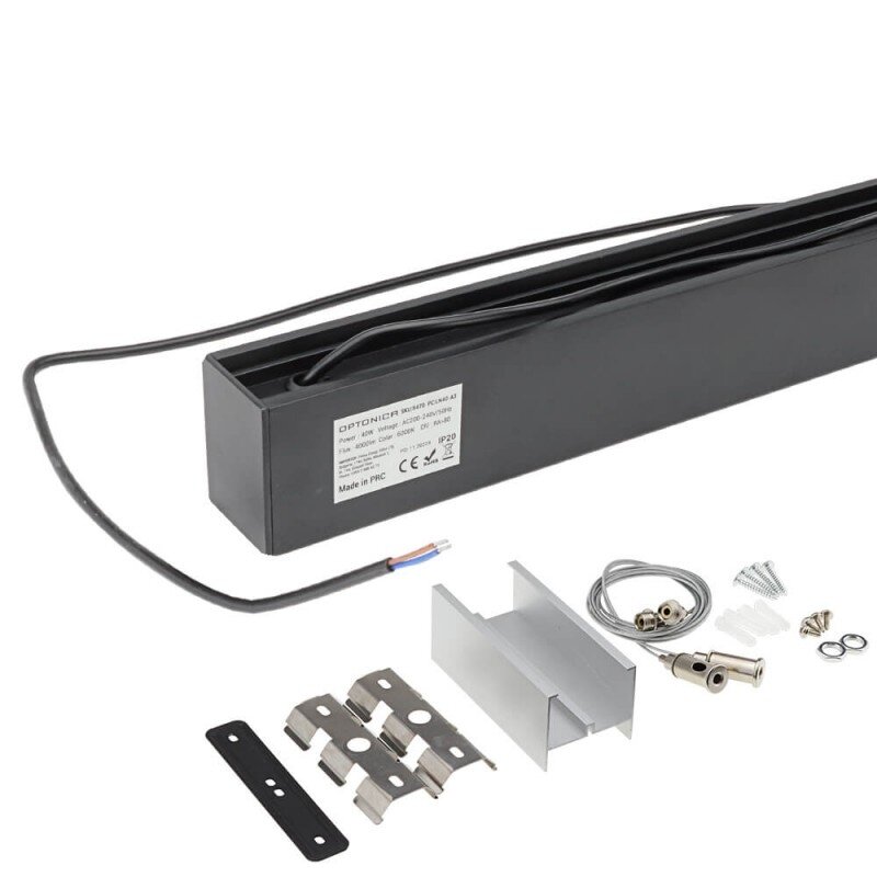 LED Linear Suspended Light, Linkable, 40W, Black Body, 5 Years Warranty, White Light 2