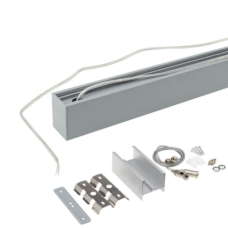 LED linijinis šviestuvas, 40W, sidabrinis, sujungiamas, 5 metai garantija, šalta balta šviesa 2 LED linijinis šviestuvas, 40W, sidabrinis, sujungiamas, 5 metai garantija, šalta balta šviesa 2