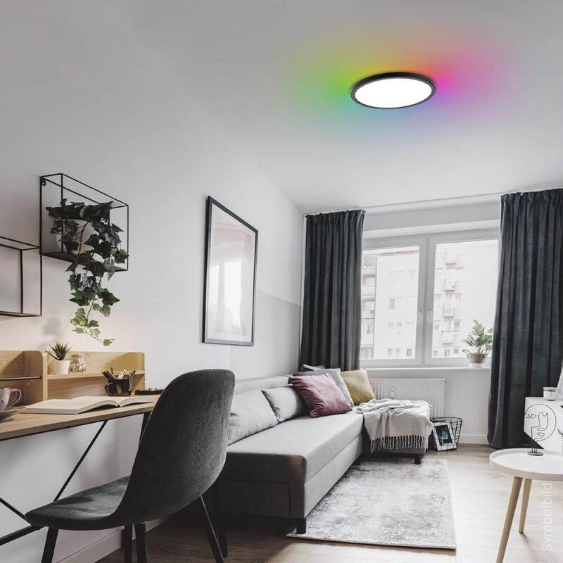 LED Ceiling Light, Black Body, 18W, CCT RGB 18W 2