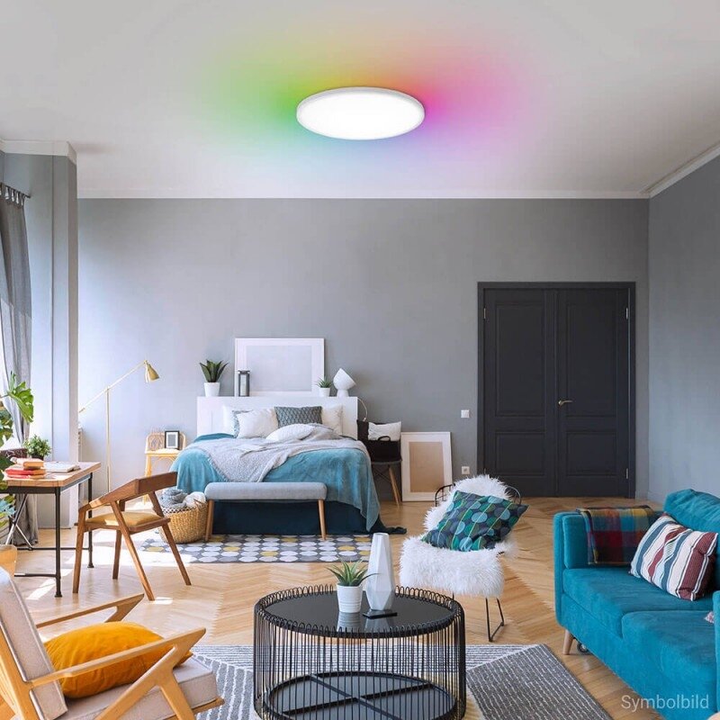 LED Ceiling Light, White Body, 18W, CCT RGB 24W 2