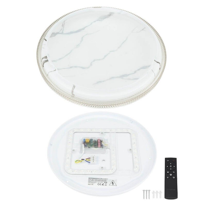 LED lubų šviestuvas, 20W, apvalus, baltas akmuo, atmintis, nuotolinis valdymas, CCT šviesa 3
