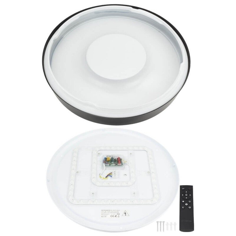 LED lubų šviestuvas, 36W, apvalus, juodas, atmintis, nuotolinis valdymas, CCT šviesa 3 LED lubų šviestuvas, 36W, apvalus, juodas, atmintis, nuotolinis valdymas, CCT šviesa 3